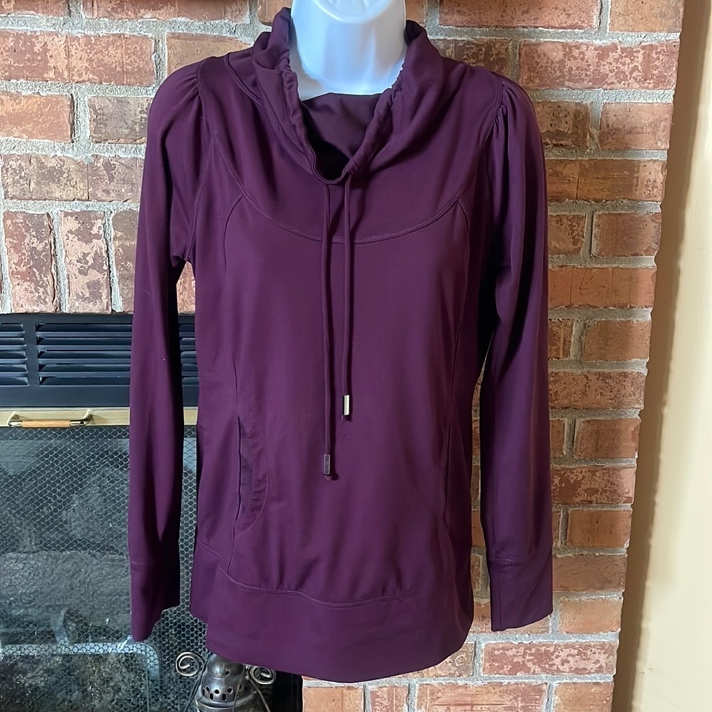 Prana Ember Cowl Neck Purple Plum Long Sleeve Shirt